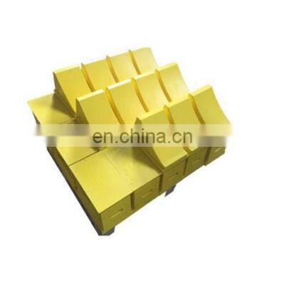 Yellow Plastic Wheel Chock Stopper Loading Capacity 30 Tons Safety Block