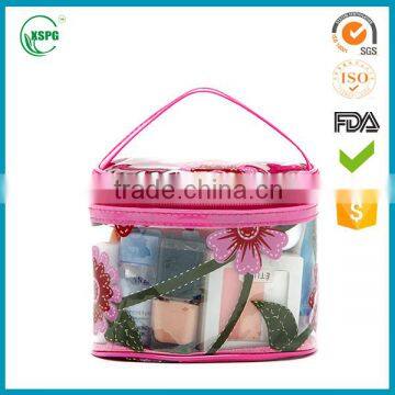 OEM wholesale clear zipper plastic transparent makeup ziplock PVC bags handbag