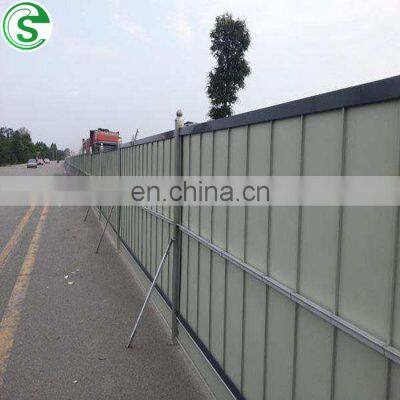 Steel boundary blue color wall construction road site colorbond panel fence