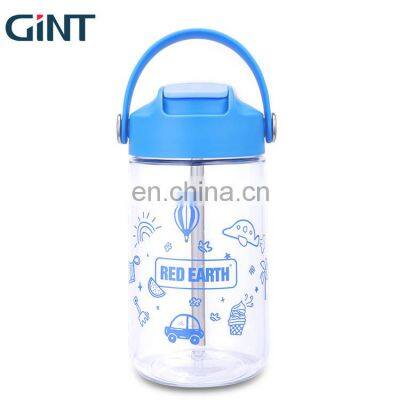 GINT 480ML School Children BPA free Cartoon Water Bottle Straw Kids Drink Bottles Leakproof