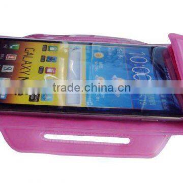 TPU recycling material wrist mobile phone zipper case for samsung galaxy note II beach dry bag