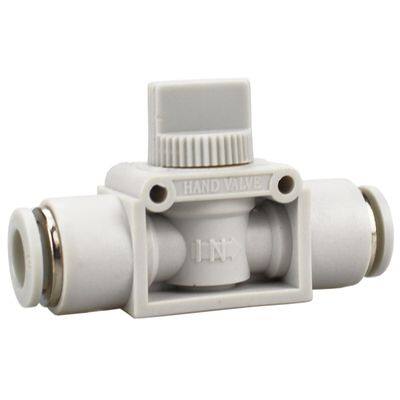 HVFF Series Plastic 2 way union straight air hand valve Quick Connector Pneumatic Fitting