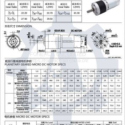 PG32-395 32 mm Small Metal Planetary Gearhead dc Electric Motor photo-2