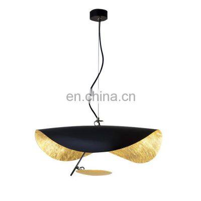 Indoor luxury large lamp chandelier lighting art creative luxury gold chandelier lamps metal lotus leaf led chandelier