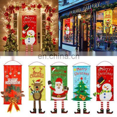 Merry Christmas Porch Door Banner Hanging Ornament Christmas Decoration For Home Xmas Navidad 2022 Happy New Year 2023