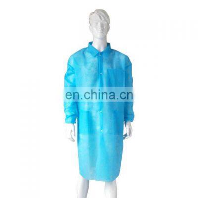 Disposable Lab Coat PP/SMS With Elastic/Knitting Cuff Nurse Non Woven Medical Hospital visiting coat