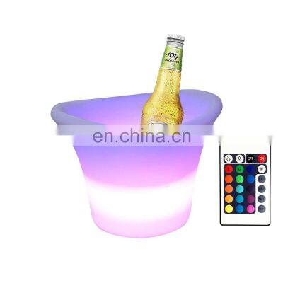 secchiello ghiaccio led Multiple Capacity Food Grade Plastic Beer Ice Bucket Led Flashing Beverage Wine Bucket