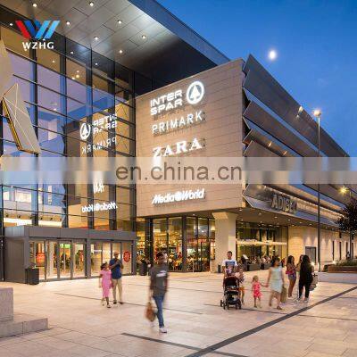 High rise steel frame pefab prefabricated shopping mall steel structure building shopping mall