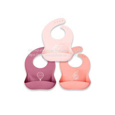 Silicone Baby Bibs Food Catcher Pocket Waterproof Toddler Bib