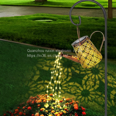 Solar Watering Can Lights, Warm White 50LED Solar Garden Lights IP65 Waterproof, Solar Lights Outdoor Retro Romantic Handing Decor Light With Iron