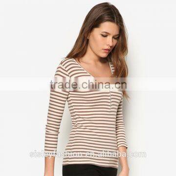 Women fashionable long sleeve t shirt women t shirt stripe style for ladies TS094