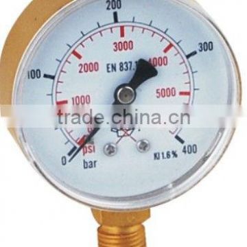 63mm oxygen pressure gauge in snap on plastic window