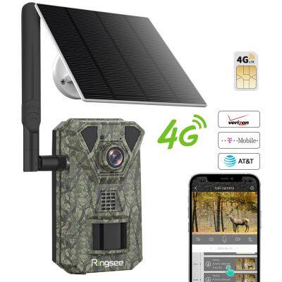 Ringsee Wildlife Wireless Forest 4G Hunting Security Camera Farm Camouflage Trail Cameras America Cell Trail Hunting Camera