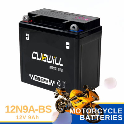 Factory price Lead acid 12N9A-BS battery for motorcycle start
