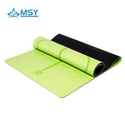 Eco-Friendly Anti Slip Alignment Natural Rubber Custom PU Leather Yoga Mat