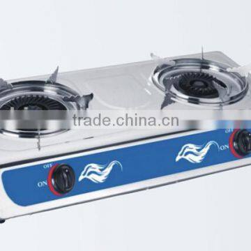 2 burner stainless steel table gas stove