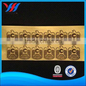 Electroform metal sticker with eagle shaped logo