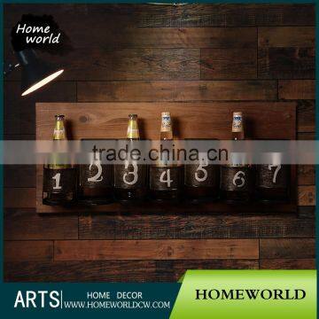 Elegant Romantic Bar Display Wall Mounted Resin Wooden Wine Holder