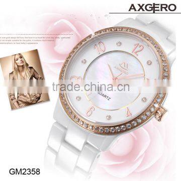 Circle shape vogue waterproof Japan movt watch for lady