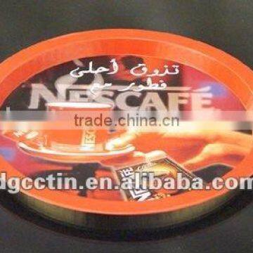 Nescafe tin tray round