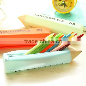 Cute Promotion Cheap Silicone Pen Pencil Stationery Pouch Bag Case