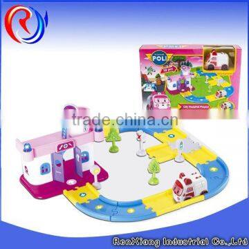 POLI theme orbit ambulance station parking lot robocar poli set