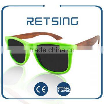 Yellow Revo Color Handmade Custom Wood Sunglasses photo-4