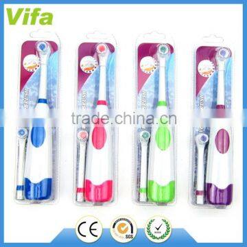 Anti Slip Waterproof Electric Toothbrush with 2 Brush Heads Color Green