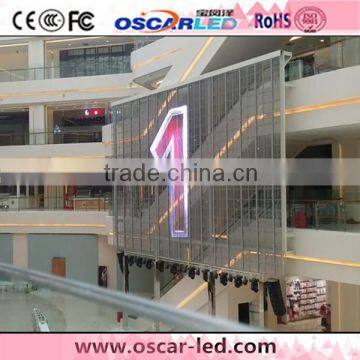 shenzhen oscarled hot sale XR 16H transparent glass led display /rgb outdoor led glass display board