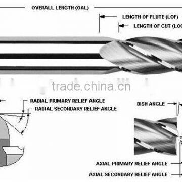 High precision face finish end mill solid carbide cutting tools