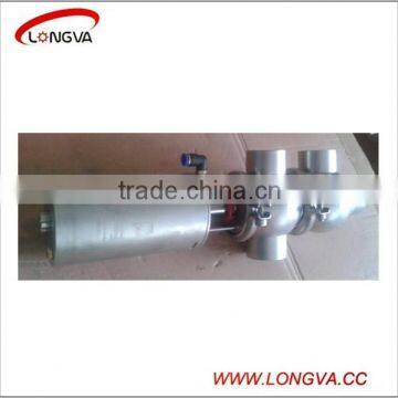 sanitary pneumatic stop reversing valve