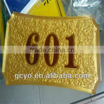 Shenzhen elegant gold acrylic sign for door number