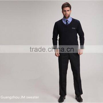 High Quality Mens Winter Knitted Black Sweater Work Wear Security Guard Uniform photo-4