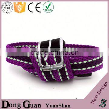 2016 Hot Sale Beaded Belts Elastic With Genuine Leather Tip Casual Canvas Sport