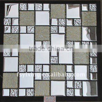 cheap new design silver glass mix ceramic tile for fireplace WT09