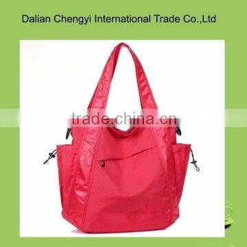 Factory price trendy portable solid color polyester leisure shoulder bag