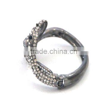 Wholesale Men Vintage Silver Plated Zinc Alloy Cobra Snake Skin Bracelets With Diamond