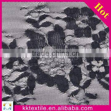New arrival 100% Nylon mesh silver thread lace black flower lace