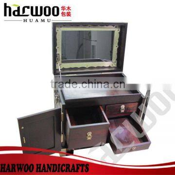 High quality trendy MDF wood carved jewelry boxes for ring packaging, ring box wood