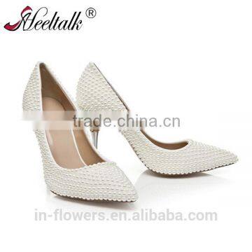 OEM ODM Pearls and rehinestone shoes women high heels 10 inch