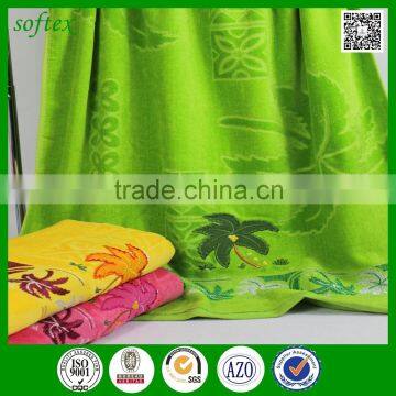 china supplier cotton palm tree jacquard velour beautiful bath towels with embroidery                        
                                                                                Supplier's Choice