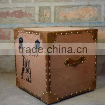 Canvas Leather Box ,Industrial style Furniture wholesale