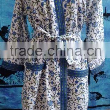 Block printed Cotton Kimono Women Robe wholesaler