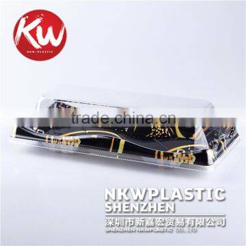 KW-0001 Disposable Plastic PS/BOPS Colorful Printed wholesale high end sushi tray/plates sushi tools for take away