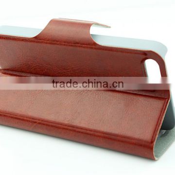 Popular stand leather wallet pouch case for iPhone 5G 5S