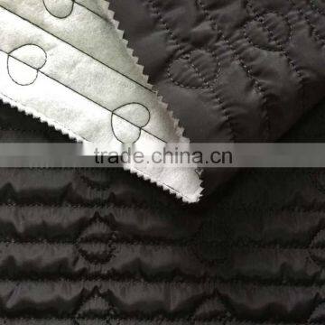 Polyester Stripe With Fashion Embroidered Padded Quilting Fabric photo-2