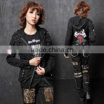 PUNK N"ROCK HOODIE SHAPE GRAY BRUSH SLEEVE CLASSIC JACKET 71184