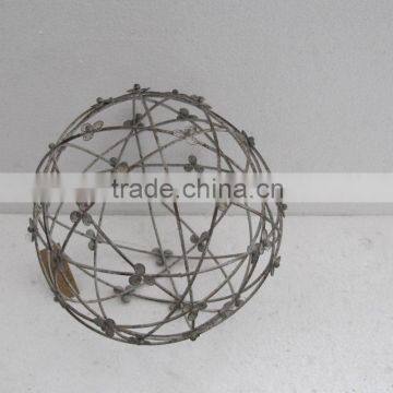 Nice hollow metal sphere with delicate leaves