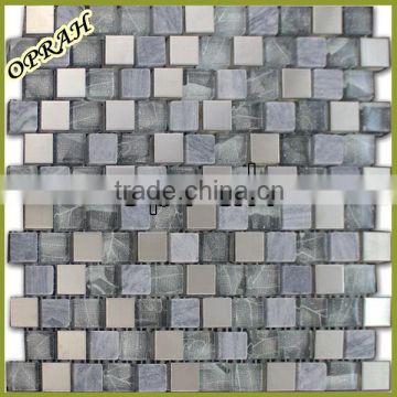 glass mix marble metallic mosaic tile style