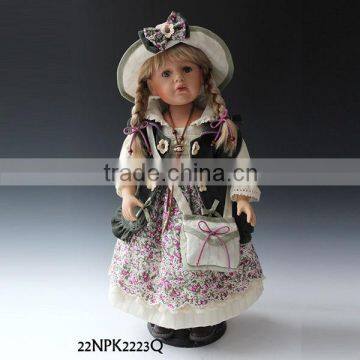 Handmade lifelike antique porcelain dolls 12inch ceramic handicraft porcelain doll